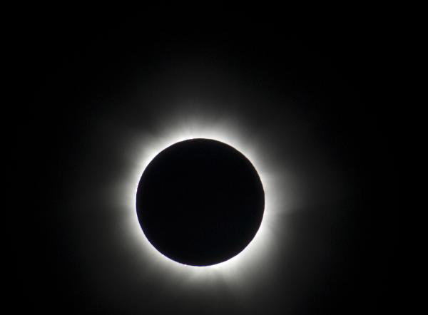 Light relfecting from the suns corona as seen during a total solar eclipse