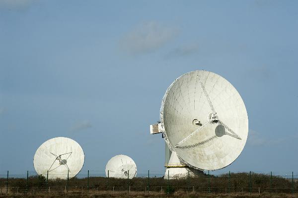 historic array of satellite dishes at the fromer Goonhilly Downs Satellite Research Station