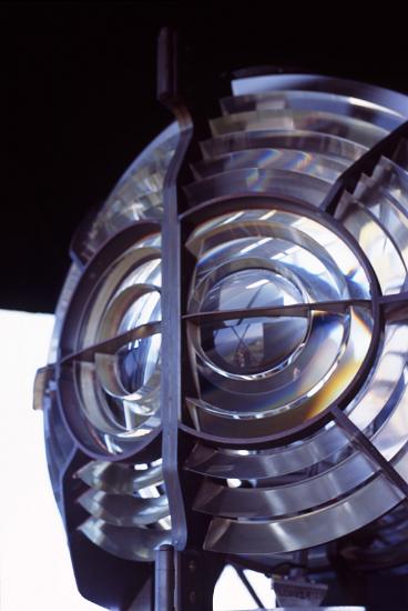 Fresnel lighthouse with a compound compact lens developed by the French physicist Augustin Jean Fresnel