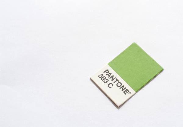 Pantone green color swatch 363 C. the pantone system is used to allow designers to match printed colours precisely